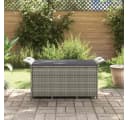furnicato Gartenbank mit Stauraum Grau Polyethylen Stahl Bild 3