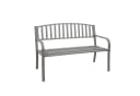 PROREGAL® Gartenbank 2-Sitzer Grau Pulverbeschichteter Stahl Bild 2