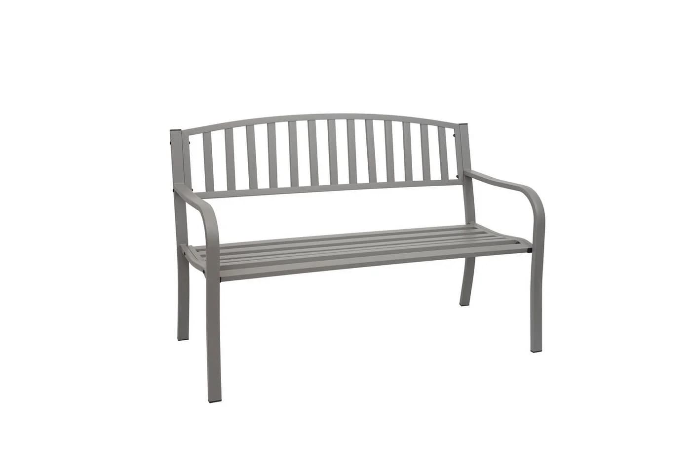 PROREGAL® Gartenbank 2-Sitzer Grau Pulverbeschichteter Stahl - Bild 2