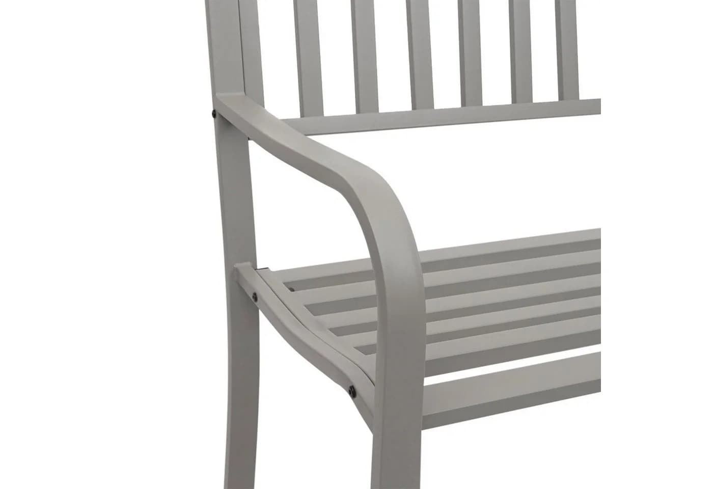PROREGAL® Gartenbank 2-Sitzer Grau Pulverbeschichteter Stahl - Bild 5