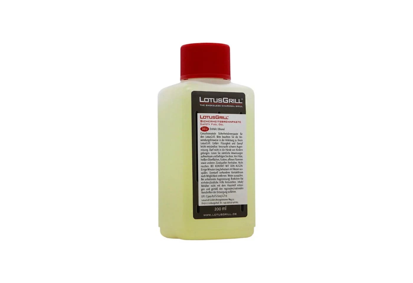 LotusGrill Brennpaste 200ml Sicherheitsanzünder für rauchfreien Holzkohlegrill