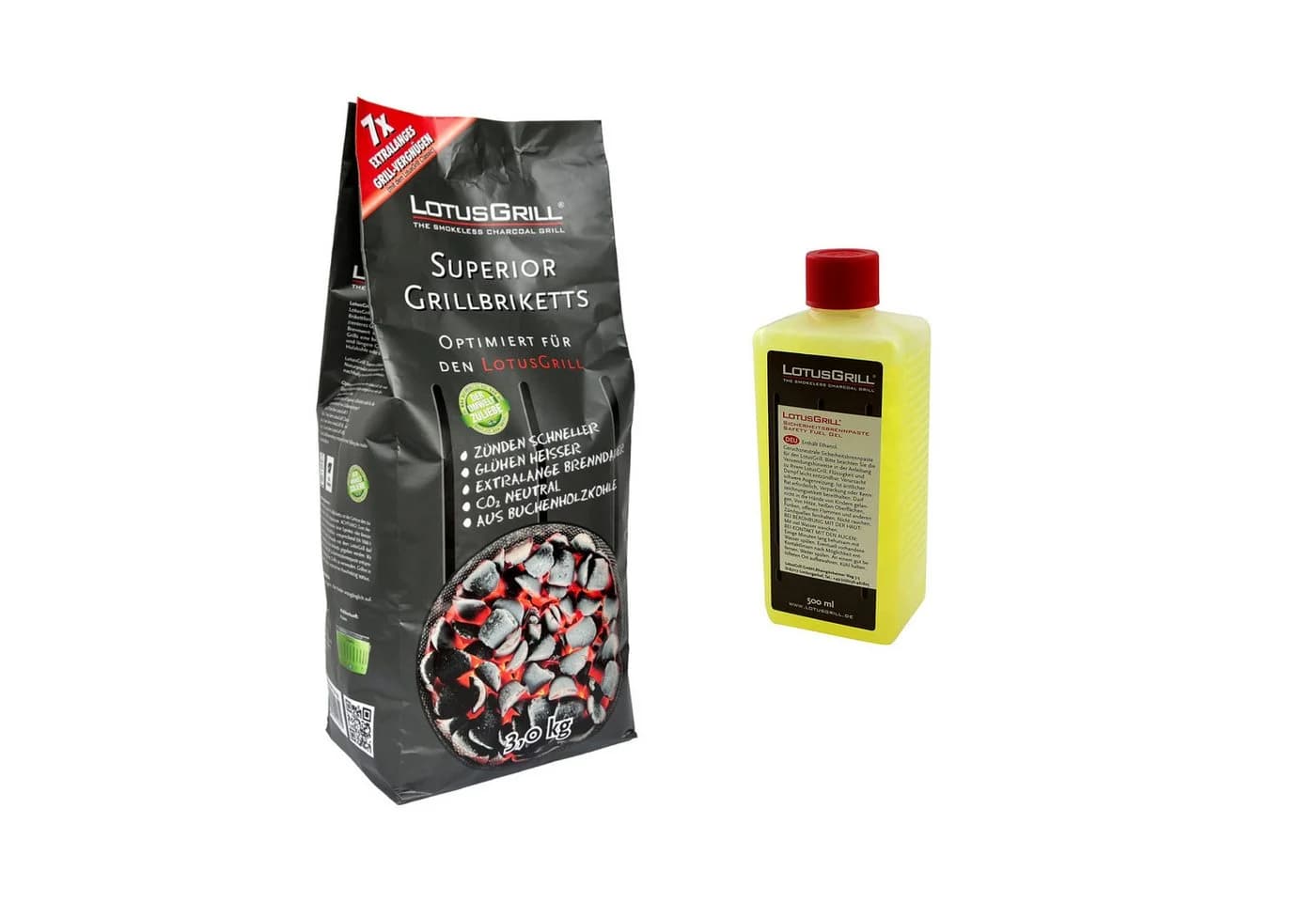 LotusGrill Superior Grillbriketts 3kg mit 500ml Brennpaste - Bild 2
