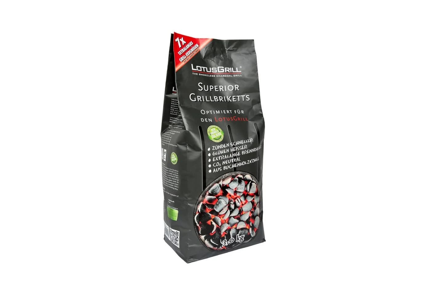 LotusGrill Superior Grillbriketts 3KG CO2-neutral Buchenholzkohle - Bild 2