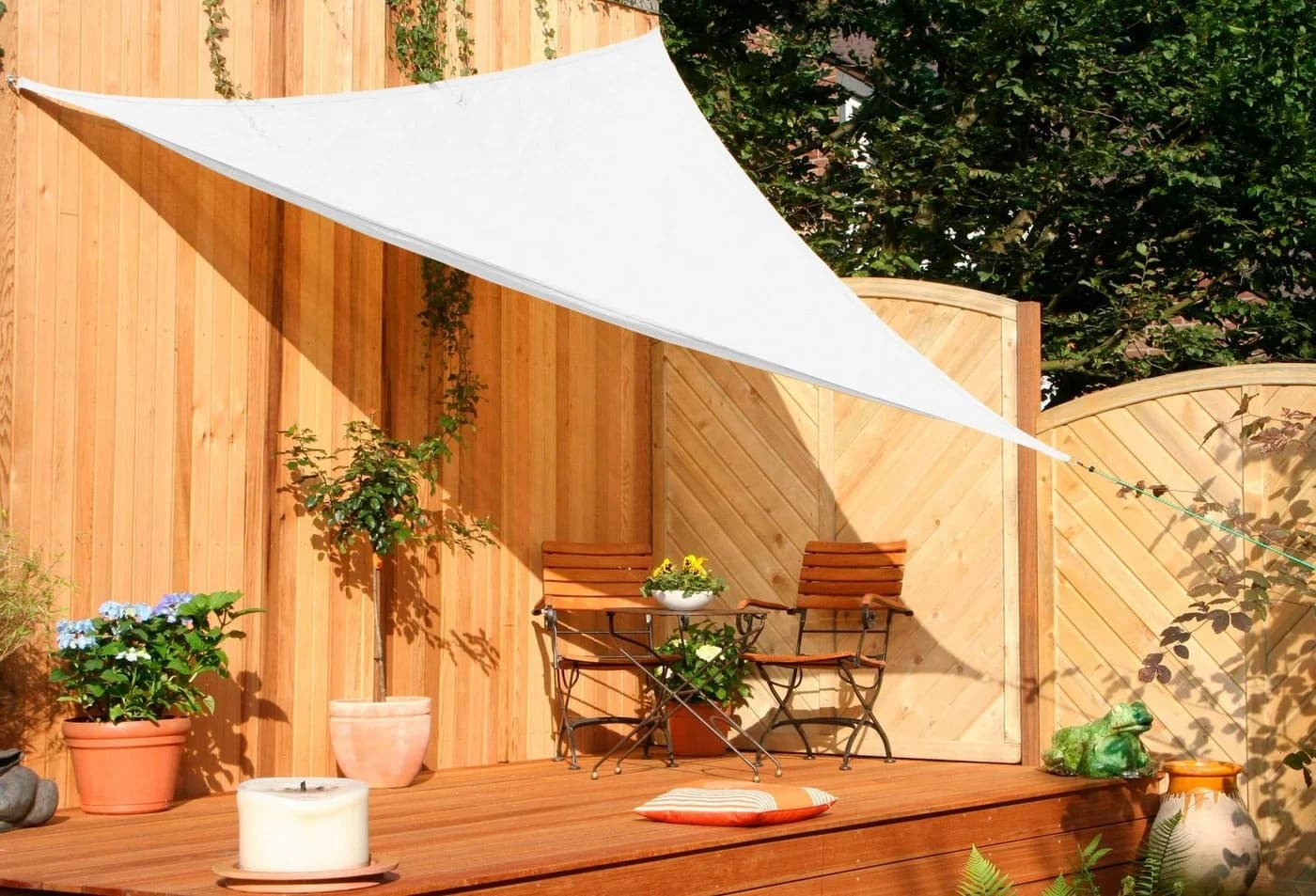 Floracord Sonnensegel Dreieck Cremeweiß HDPE