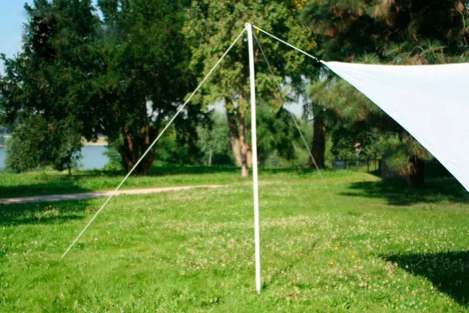 FLORACORD Sonnensegelmast weiß Stahl Ø 3,2cm 270cm