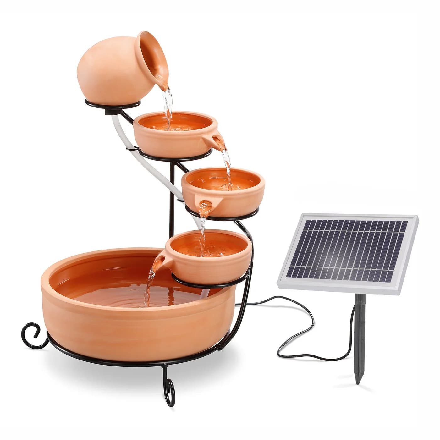 esotec Solar Kaskadenbrunnen Livorno Keramik Terrakotta