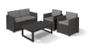 Keter Loungeset Victoria 4-tlg. mit Lyon Tisch Rattanoptik Anthrazit Bild 2