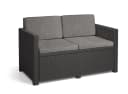 Keter Loungeset Victoria 4-tlg. mit Lyon Tisch Rattanoptik Anthrazit Bild 3