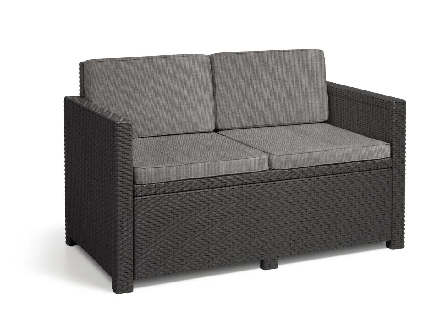 Keter Loungeset Victoria 4-tlg. mit Lyon Tisch Rattanoptik Anthrazit - Bild 3