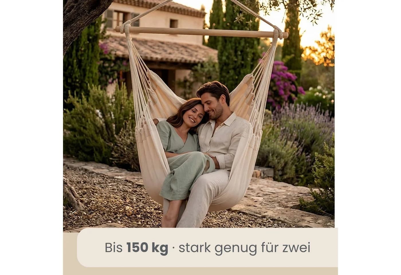 AMANKA XXL Hängesessel 185x130cm Baumwolle 2 Personen - Bild 3