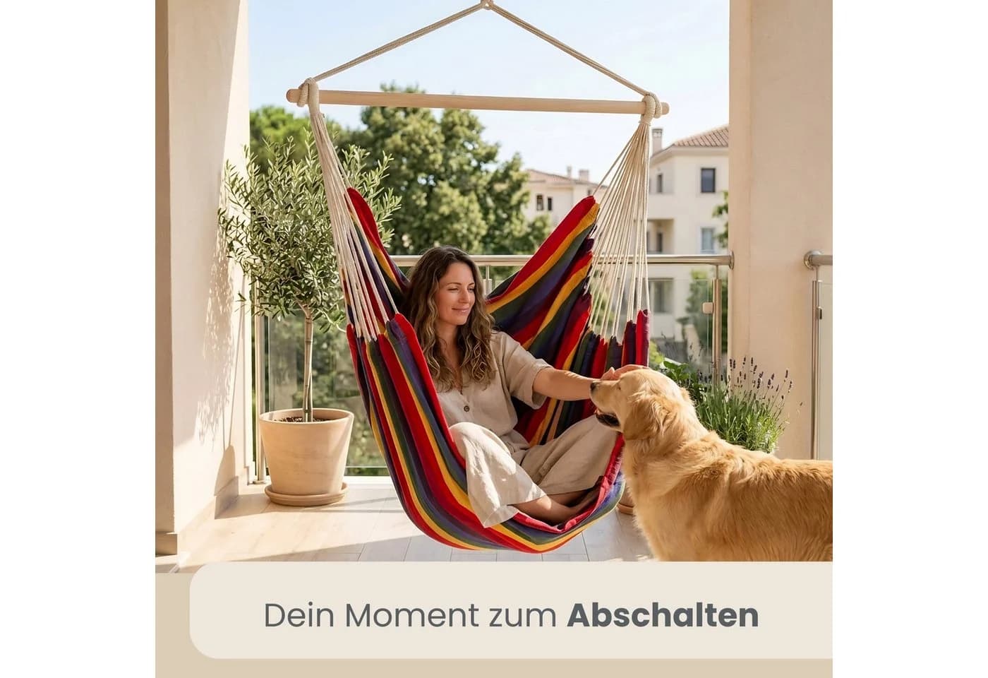 AMANKA XXL Hängesessel 185x130cm Baumwolle 2 Personen 360° Swivel