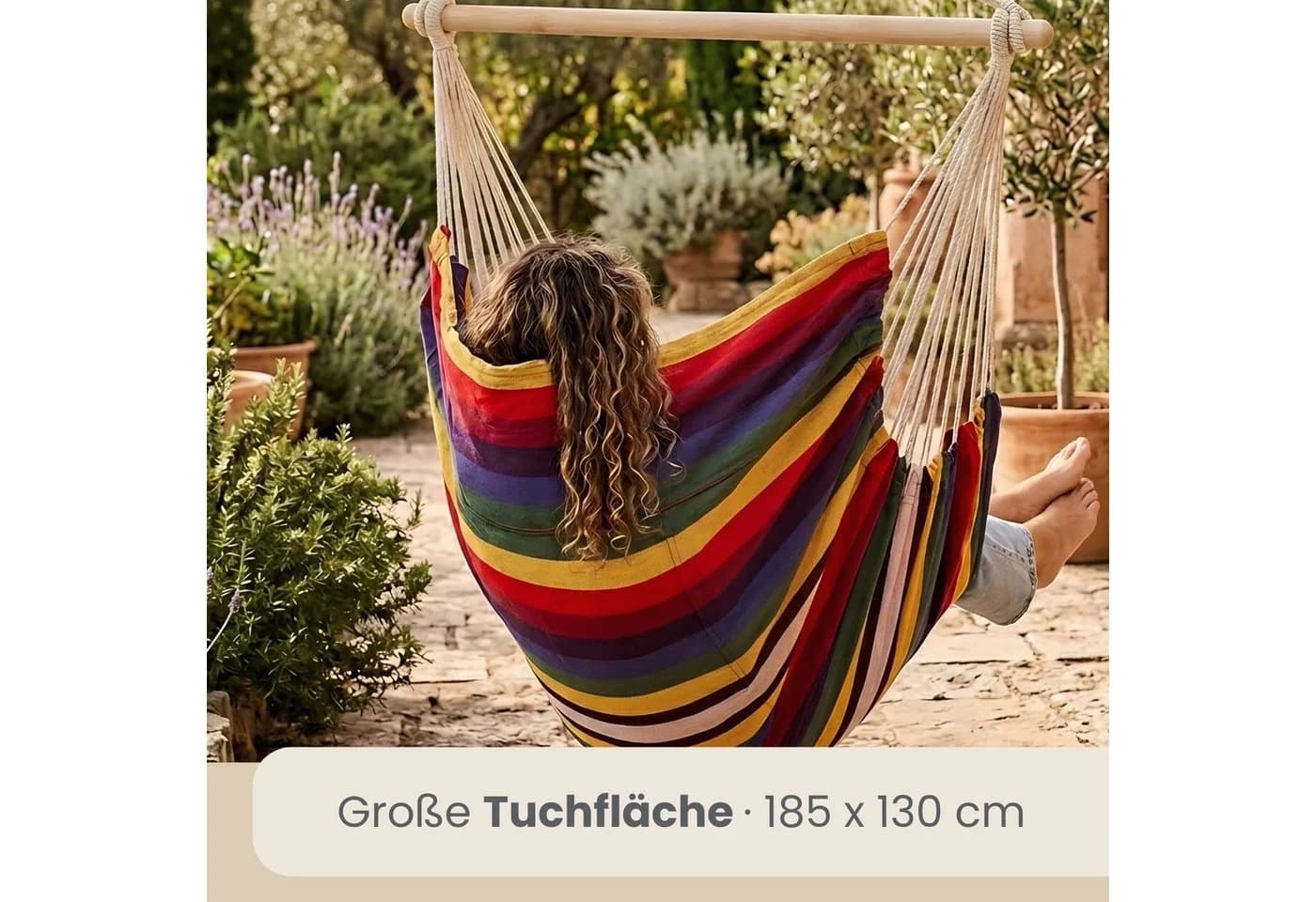 AMANKA XXL Hängesessel 185x130cm Baumwolle 2 Personen 360° Swivel - Bild 4