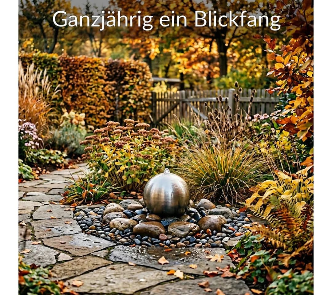 INTERGARDEN Edelstahl-Kugelbrunnen 20 cm Matt Gebürstet - Bild 4