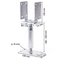 ROG-Gardenline Pfostenträger U-Form Stahl verzinkt höhenverstellbar Bild 2