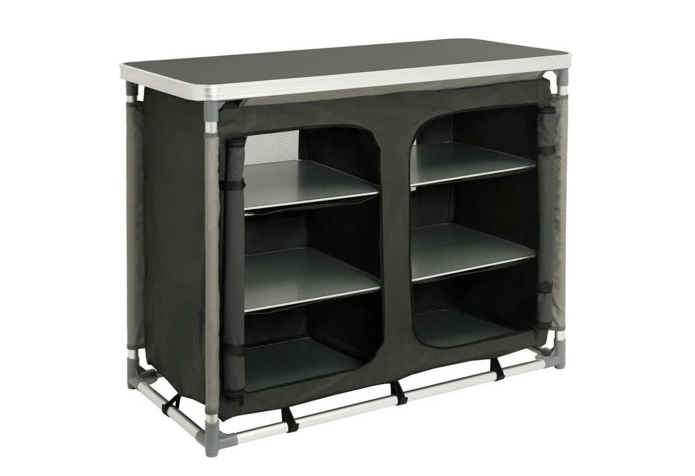 CampFeuer Campingschrank Alu Faltschrank Schwarz/Silber - Bild 2
