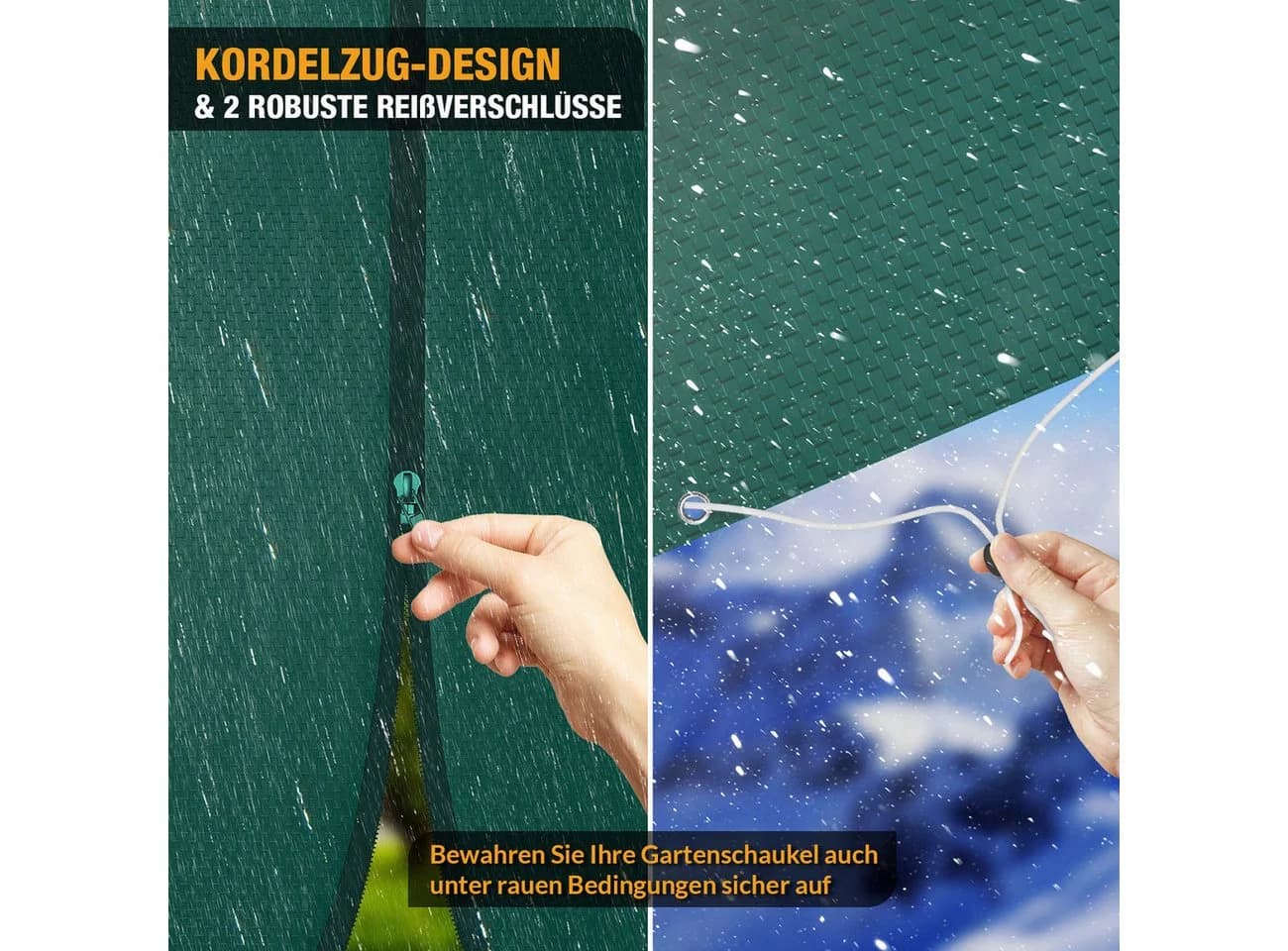 Kronenburg Hollywoodschaukel Abdeckung Wasserdicht Grün - Bild 5