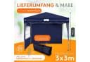 Kronenburg Faltpavillon 3x3 m Blau Wasserdicht mit Seitenteilen Bild 1