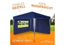 Kronenburg Faltpavillon 3x3 m Blau Wasserdicht mit Seitenteilen Bild 4