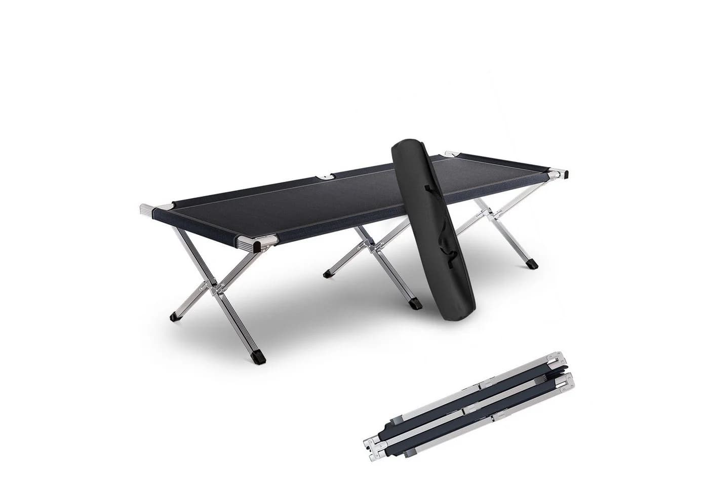 Kronenburg Faltbett XXL Campingbett klappbar Schwarz - Bild 2