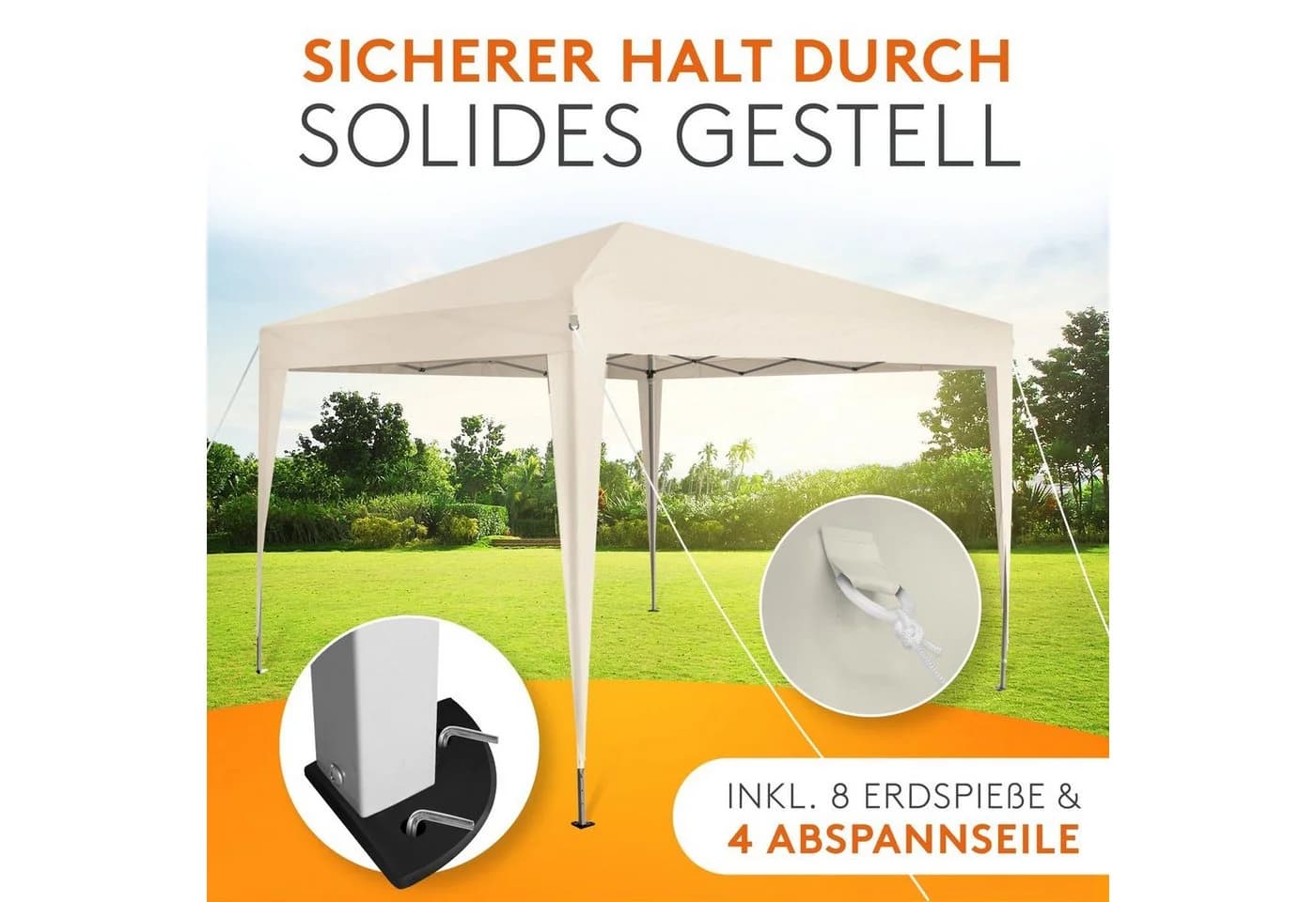 Kronenburg Faltpavillon 2x2 m Blau Wasserdicht UV-Schutz - Bild 5