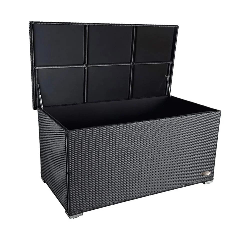 RS Trade Auflagenbox Venezia Schwarz Poly Rattan - Bild 2
