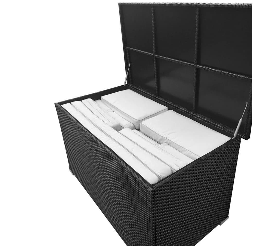 RS Trade Auflagenbox Venezia Schwarz Poly Rattan - Bild 4