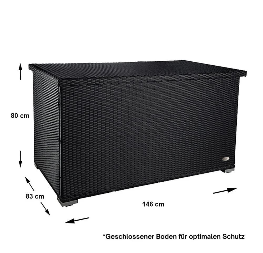 RS Trade Auflagenbox Venezia Schwarz Poly Rattan - Bild 5