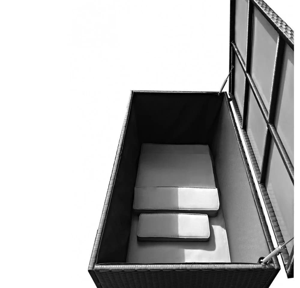 RS Trade Auflagenbox Sienna Schwarz Poly Rattan Aluminium - Bild 4