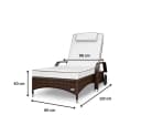 RS Trade Gartenliege Imola Poly Rattan Braun mit verstellbarer Rückenlehne Bild 4