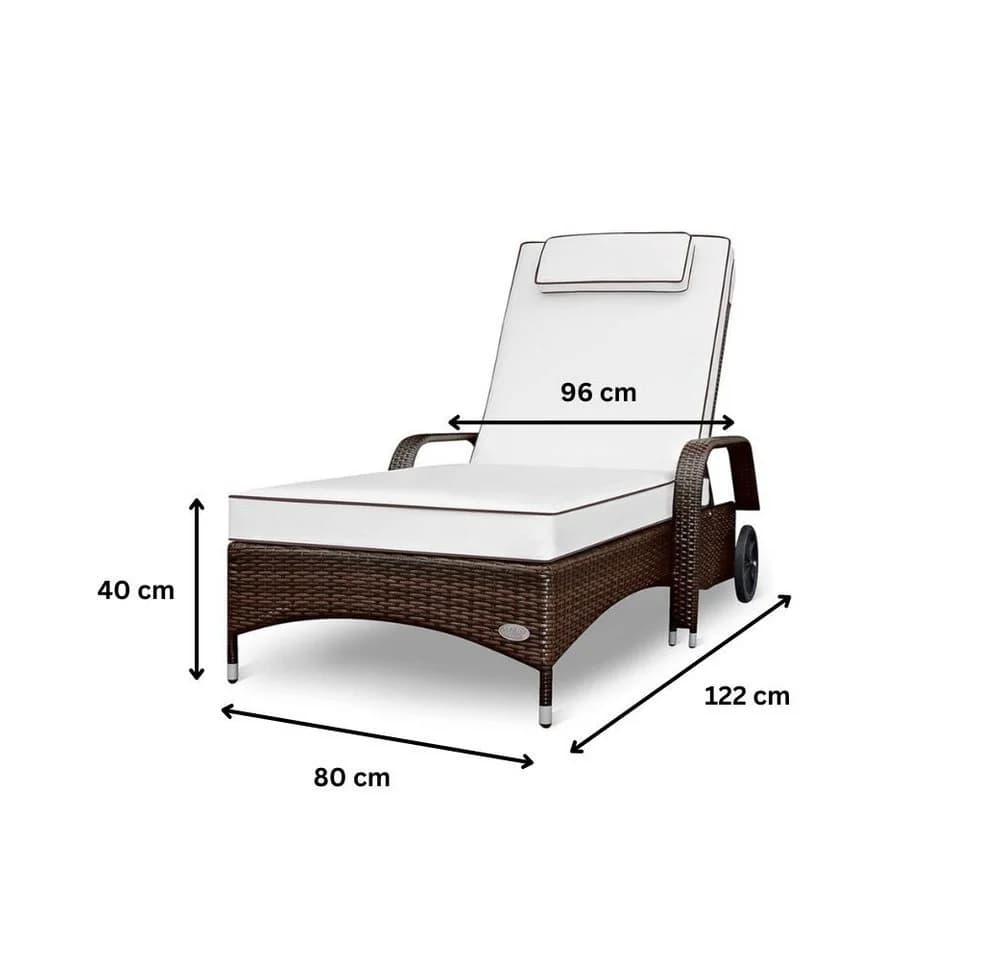 RS Trade Gartenliege Imola Poly Rattan Braun mit verstellbarer Rückenlehne - Bild 4