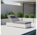 RS Trade Gartenliege Palermo Weiß Poly Rattan mit Auflage Bild 1