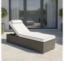 RS Trade Gartenliege Verona High Silber/Grau Poly Rattan Bild 1
