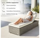 RS Trade Gartenliege Verona High Silber/Grau Poly Rattan Bild 3