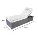 RS Trade Gartenliege Verona High Silber/Grau Poly Rattan Bild 4