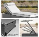 RS Trade Gartenliege Verona High Silber/Grau Poly Rattan Bild 5