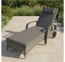 RS Trade Gartenliege Toscana Silber/Grau Poly Rattan Bild 1