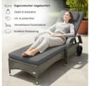 RS Trade Gartenliege Toscana Silber/Grau Poly Rattan Bild 3