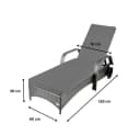 RS Trade Gartenliege Toscana Silber/Grau Poly Rattan Bild 4