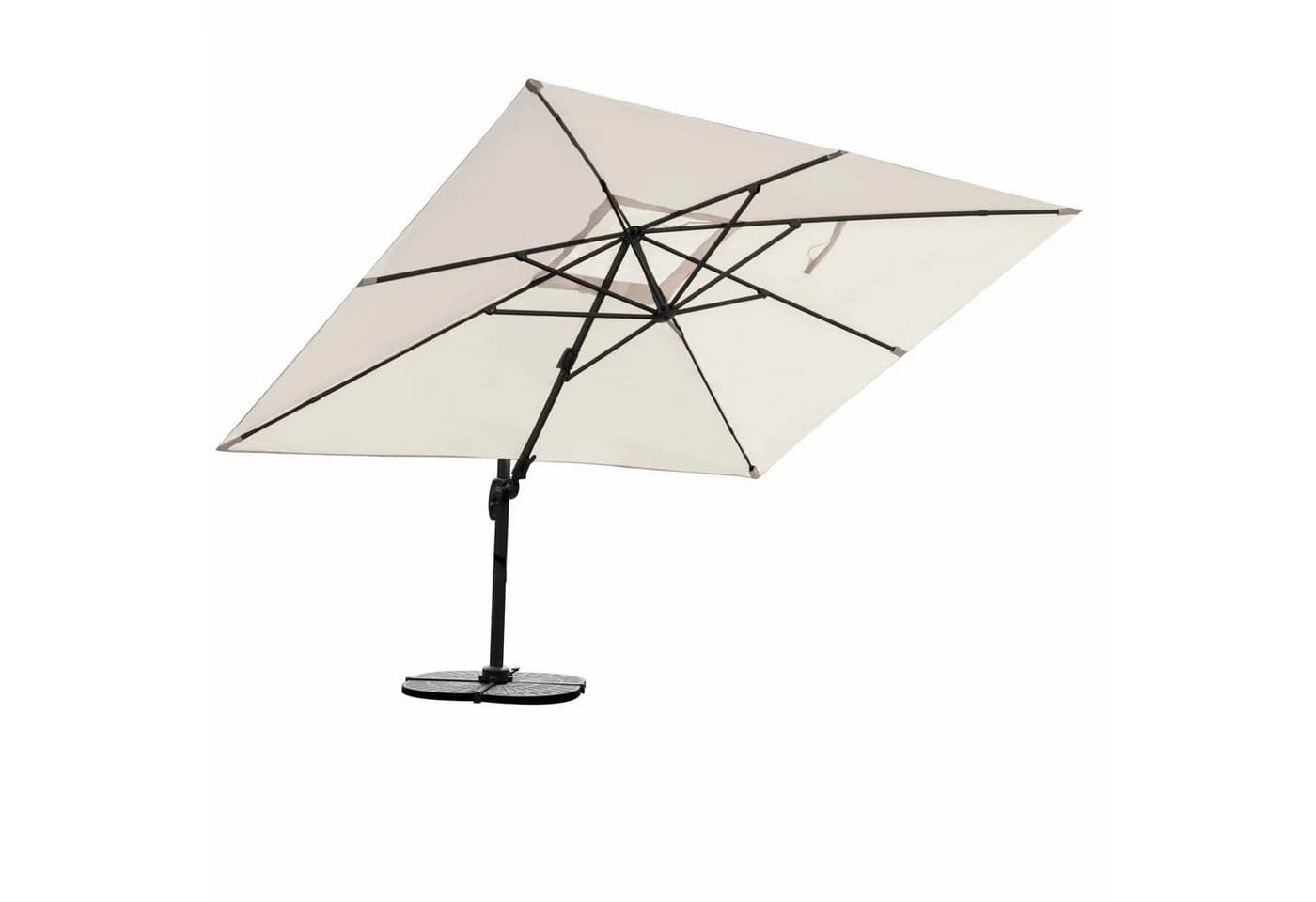 RS Trade Sonnenschirm Rechteck 3x4m Aluminium UV-Schutz Sand hell - Bild 2