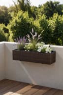 VIVANNO Balkonkasten Polyrattan Bicolor Braun Bild 1
