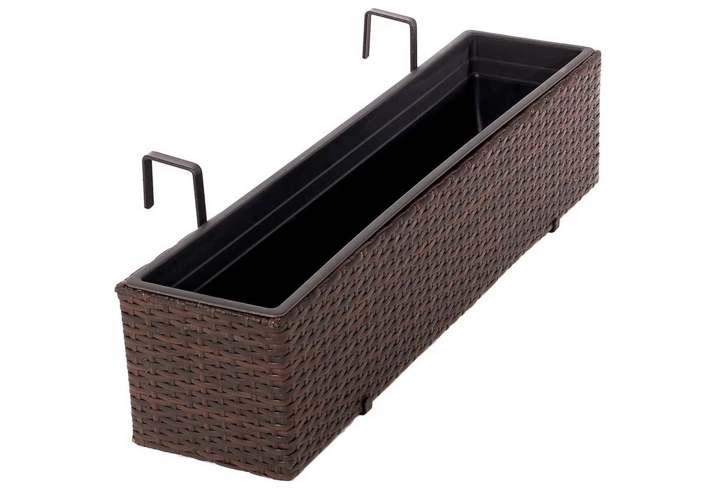 VIVANNO Balkonkasten Polyrattan Bicolor Braun - Bild 2