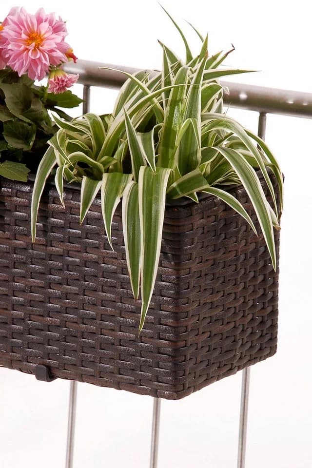 VIVANNO Balkonkasten Polyrattan Bicolor Braun - Bild 5