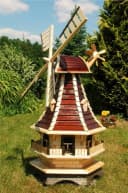 DSH DEKO SHOP HANNUSCH Gartenfigur Windmühle Braun Naturholz Bild 2