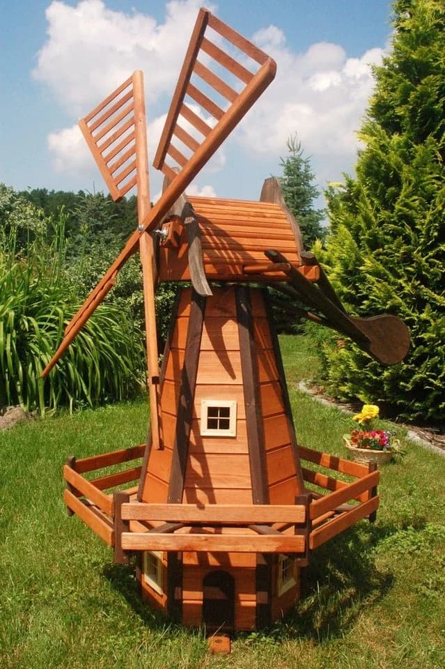 DSH DEKO SHOP HANNUSCH Garten-Windmühle aus Holz Weiß - Bild 2