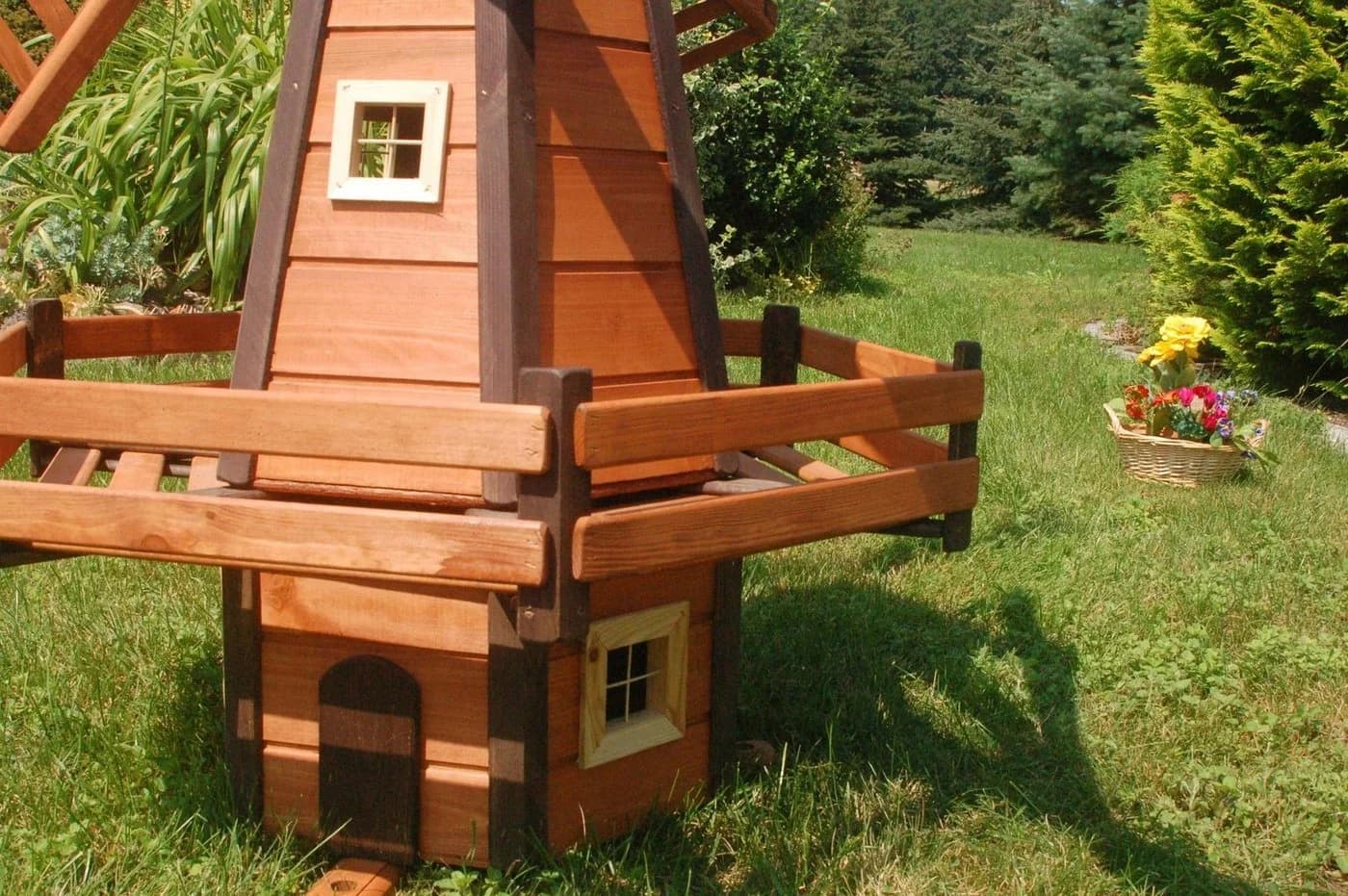 DSH DEKO SHOP HANNUSCH Garten-Windmühle aus Holz Weiß - Bild 3