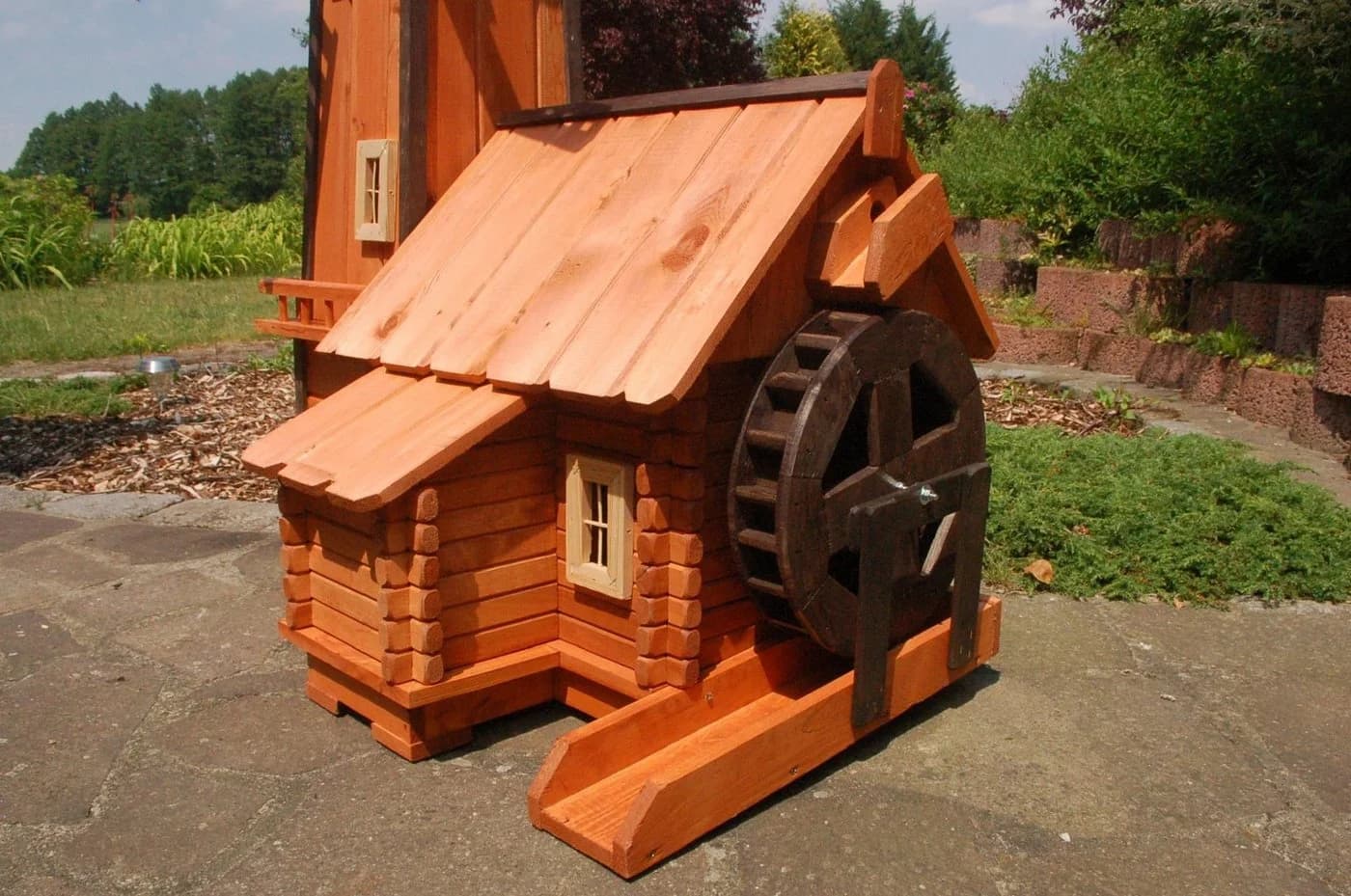 DSH DEKO SHOP HANNUSCH Gartenfigur Windmühle mit Wassermühle