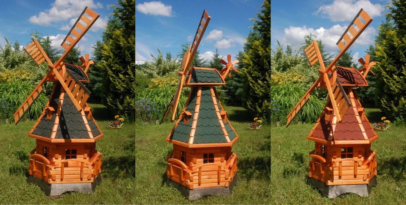 DSH DEKO SHOP HANNUSCH Gartenfigur Windmühle mit Solar-Beleuchtung