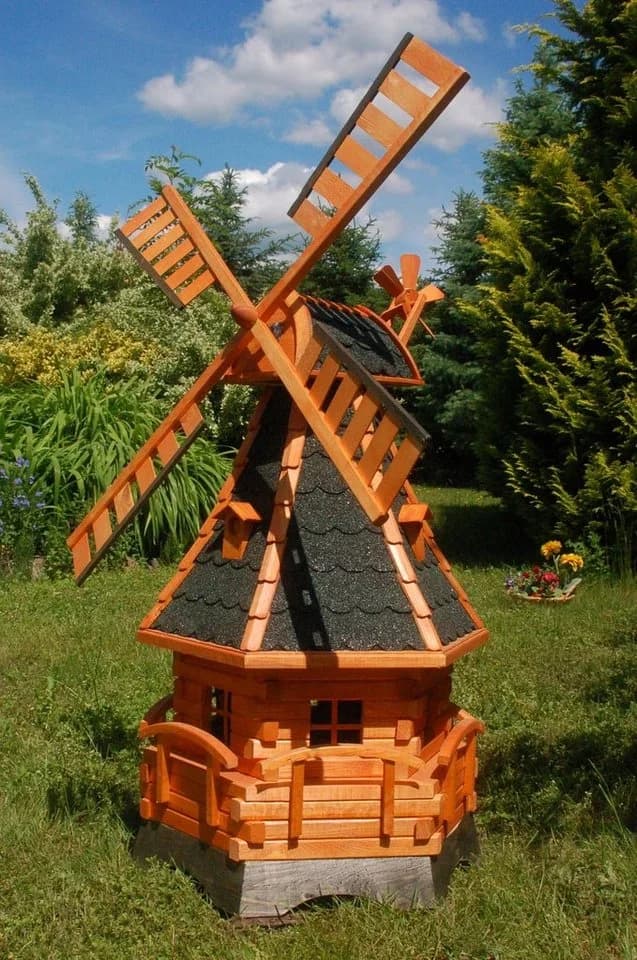 DSH DEKO SHOP HANNUSCH Gartenfigur Windmühle mit Solar-Beleuchtung - Bild 2