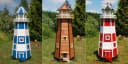 HANNUSCH Gartenfigur Leuchtturm Holz 230 V Beleuchtung Bild 2