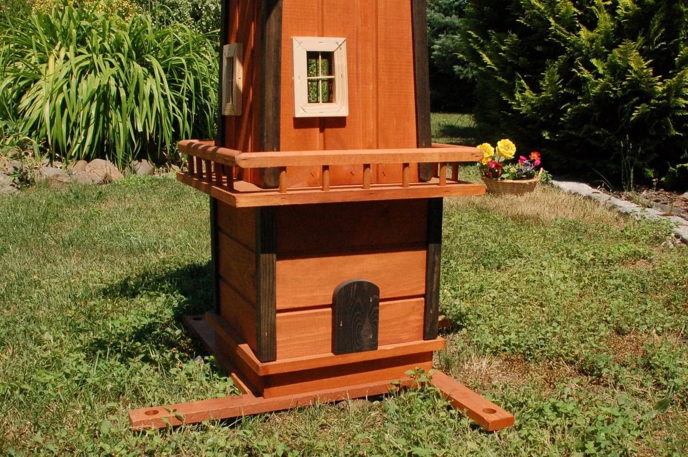 DSH DEKO SHOP HANNUSCH Gartenfigur XL Windmühle Weiß Holz Solar
